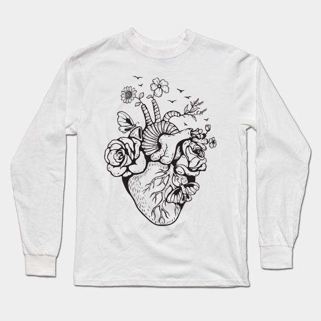 heat anatomical floral Long Sleeve T-Shirt by Mako Design 